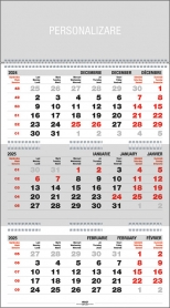 Calendar perete TRIPTIC PLIAT 2026