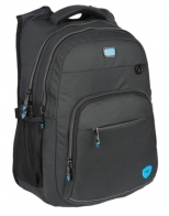 Ghiozdan cu 2 compartimente si 2 buzunare exterioare cu fermoar 46 x 34 x 24 cm NEGRU