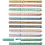 Carioci jumbo cu 10 culori pastelate si cu glitter.