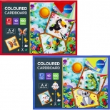 Carton colorat, 10 coli, 10 culori pe set. Carton cu grosimea de 180 g