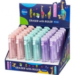 Radiera retractabila cu rigla, dimensiune 120 x 21 x28mm. 