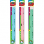 Rigla de 30 cm. Culori pastelate transparente. 