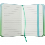 Notebook A6, 80 de pagini, dictando, coperta cartonata si inchidere cu elastic, model never give up. 