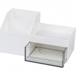 Organizator de birou cu un singur sertar si suport pentru instrumente de scris si diverse accesorii de birou, dimensiune 19.3 x 9.8 x 10 cm. 